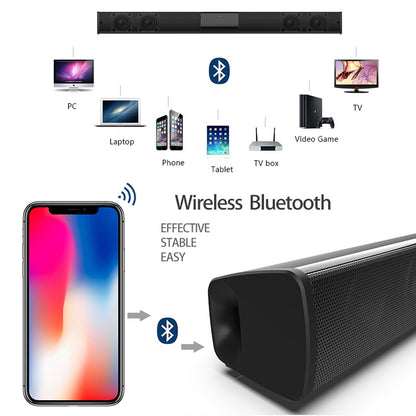 BT Surround Sound Bar 4 Speaker System Wireless Subwoofer TV Home Theater&Remote