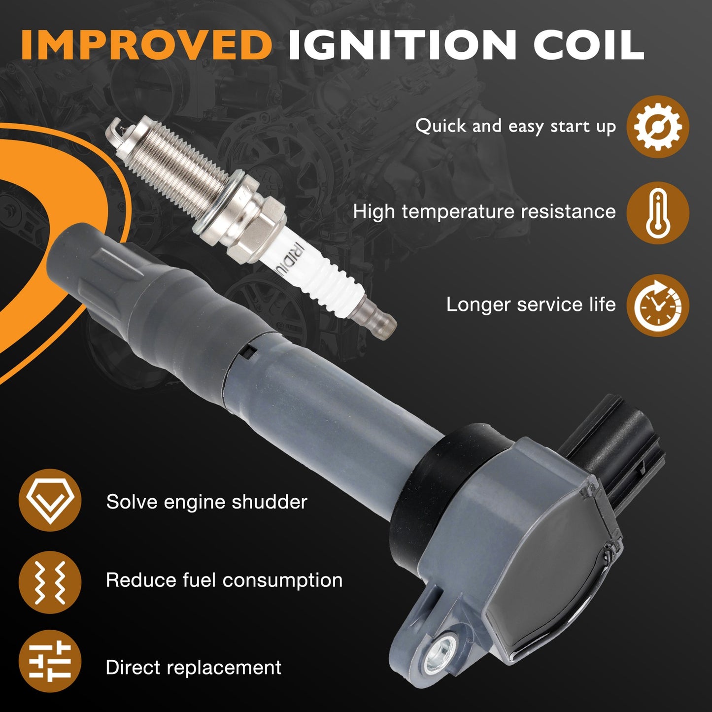 4x UF532 Ignition Coil & Iridium Spark Plug For 2004-12 Mitsubishi Galant Lancer