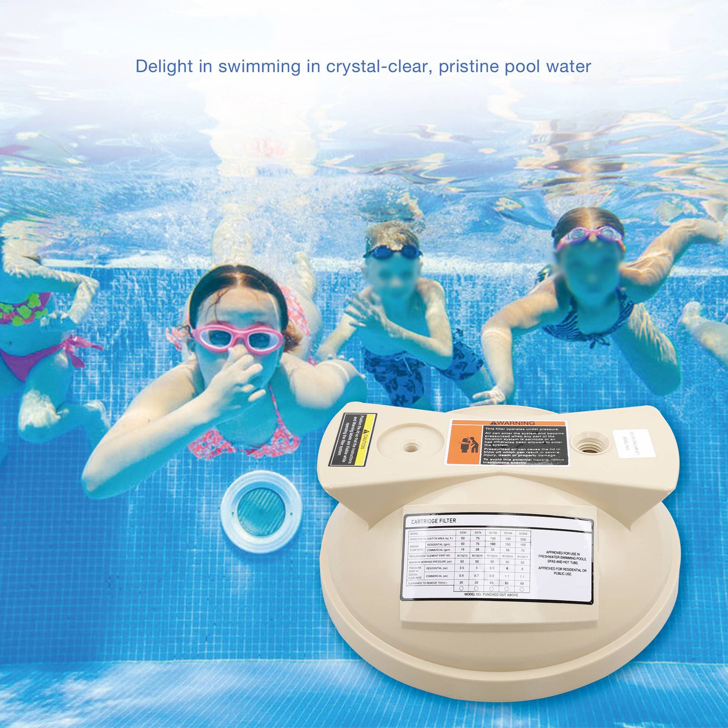 Pool Filter Cover Lid Fit Pentair Clean & Clear Predator 50 100 125 Square Feet