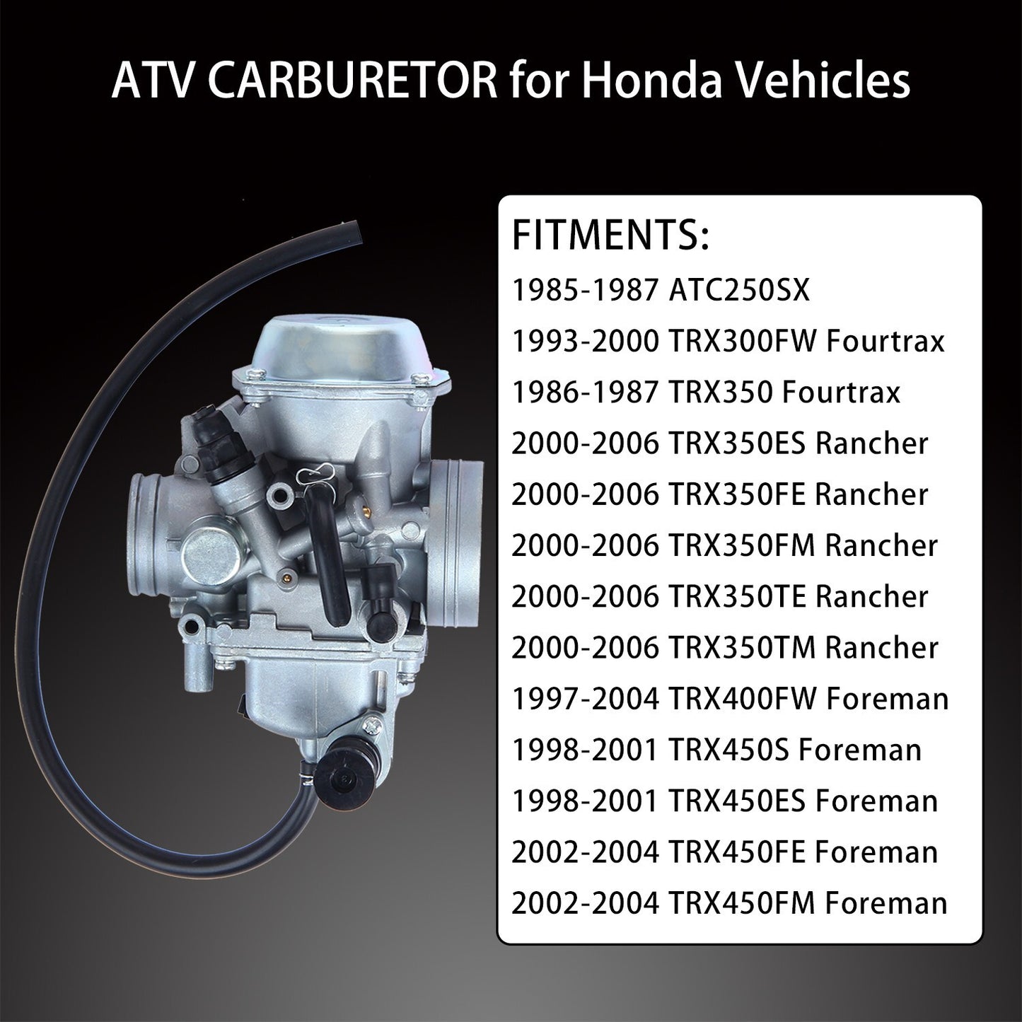 Carburetor For Honda TRX300FW Fourtrax 300 350 Foreman 400 450 Rancher 350 Carb
