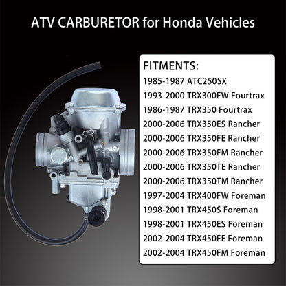 Carburetor For Honda TRX300FW Fourtrax 300 350 Foreman 400 450 Rancher 350 Carb
