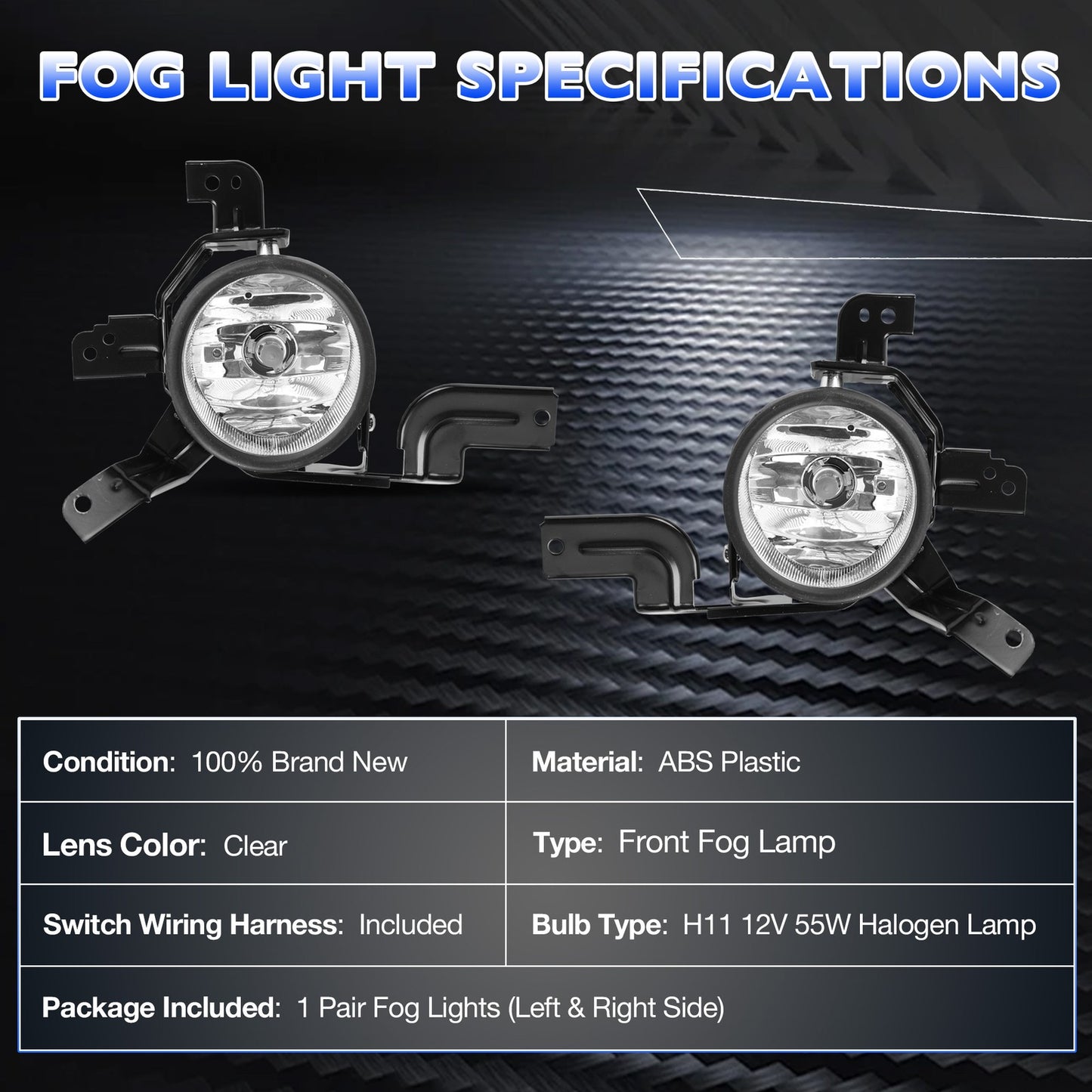 For Honda CRV 2007-2009 Front Bumper Driving Lamps Clear Fog Light Kit Pair