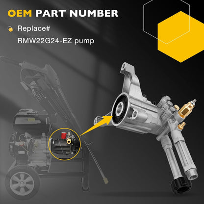 7/8" Shaft 2400 PSI Pressure Washer Pump For AR RMW22G24-EZ-SX Left-Handed Pump