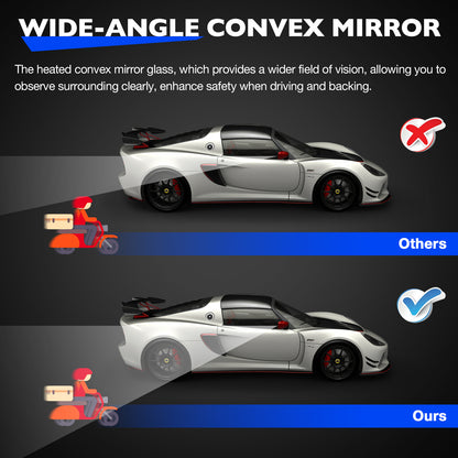 Heated Mirror Glass w/ BSD Left Driver Side For 13-24 Toyota RAV4 Tacoma 4Runner