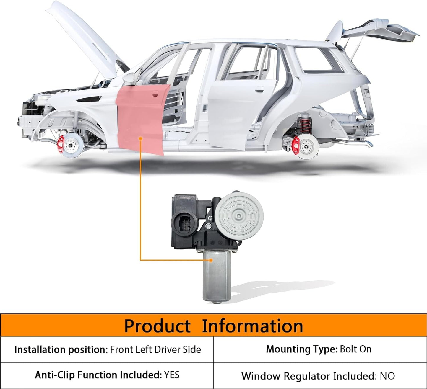 Front Left Drive Side Window Lift Motor for Toyota RAV4 2001-2005 8572033140