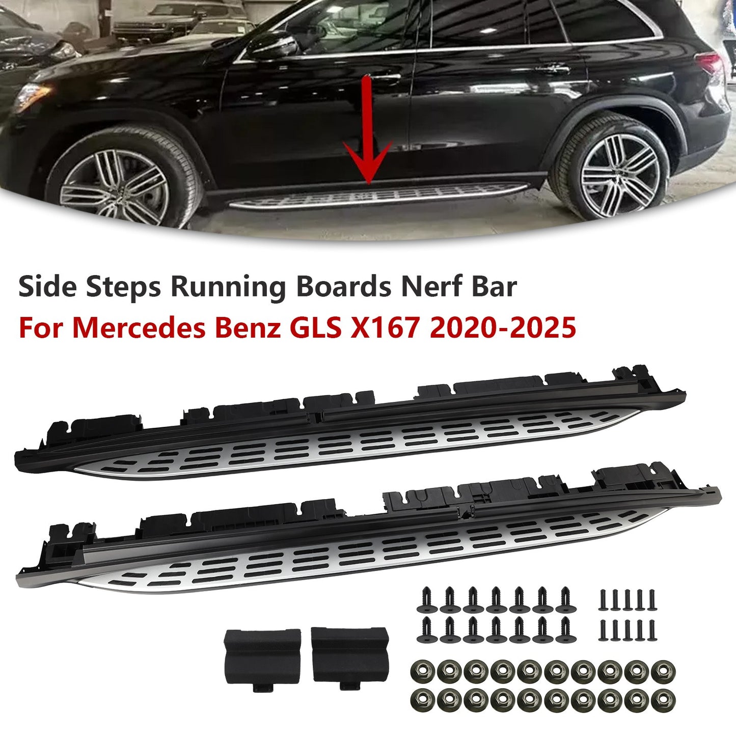 Side Steps Running Boards Nerf Bar For Mercedes GLS X167 2020-2025