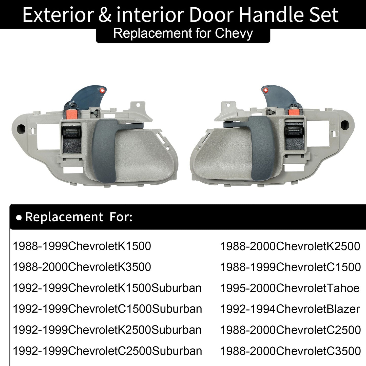 Exterior & Interior Door Handles for 1988-2000 Chevy C/K 1500 2500 3500 Suburban