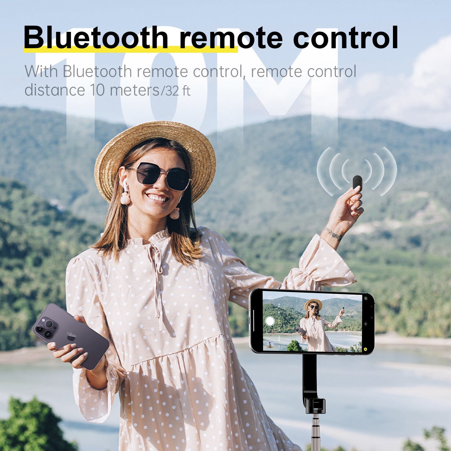 Magnetic Mobile Phone Mini Selfie Stick Remote Control Aluminum Alloy Tripod
