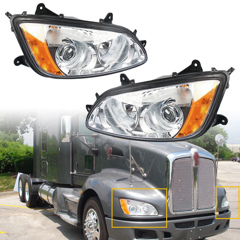2P Headlight Fit 2008-2017 Kenworth T170 T270 T370 T470 T440 T660 Left & Right