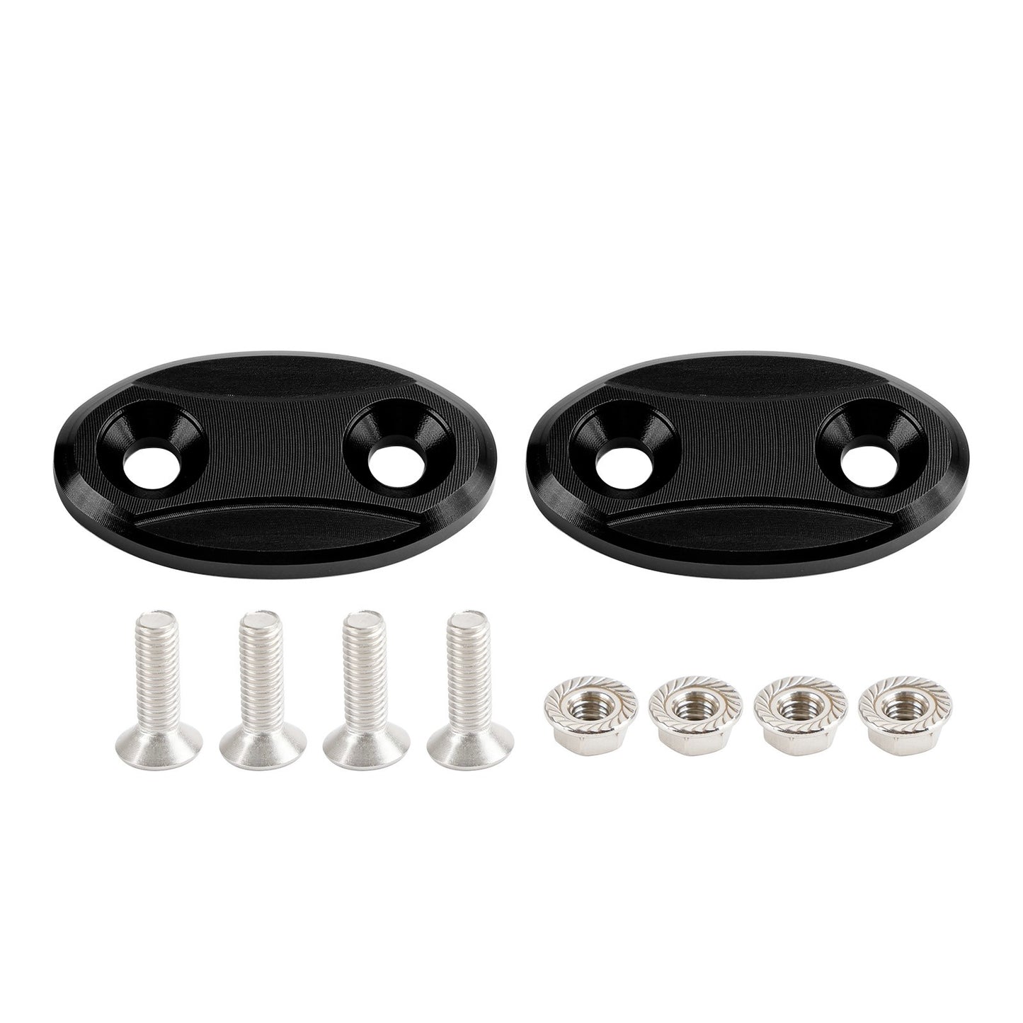 ALUMINUM MIRROR BLOCK OFF PLATES HOLE CAPS BLACK FOR YAMAHA YZF-R1 R1 2007-2014