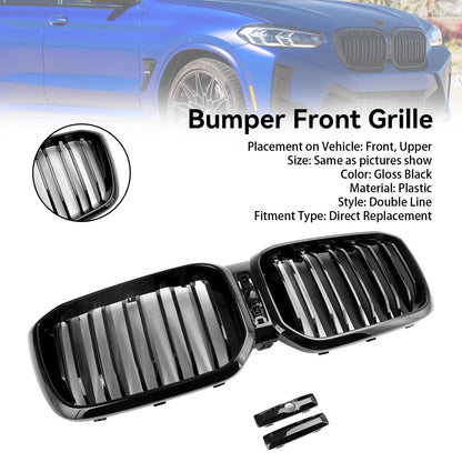 Gloss Black Front Kidney Grill Grille Fit For BMW X3 X4 G01 G02 2022-2025 2024