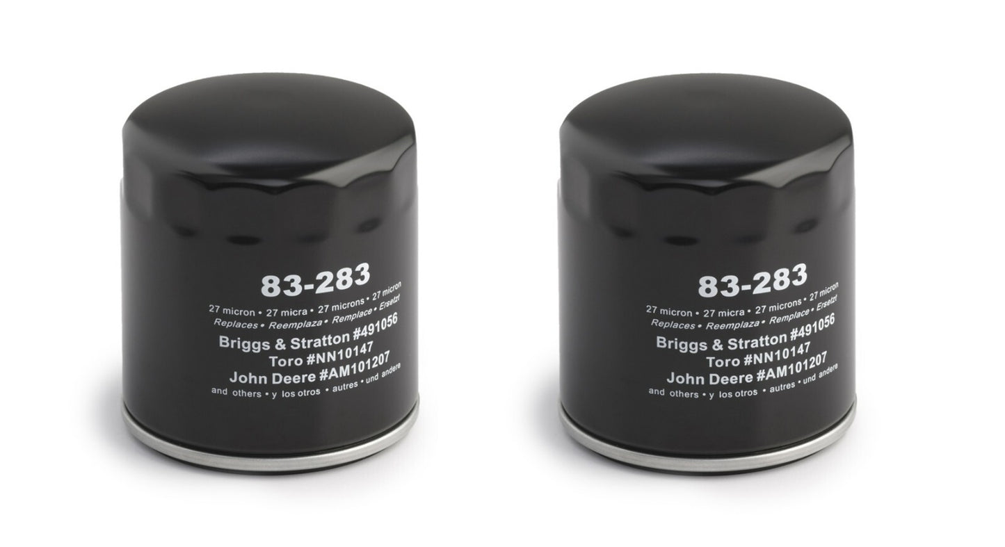 Solid Spare (2) Oregon 83-283 Oil Filter for Briggs & Stratton 491056, Kohler 52-050-02-S