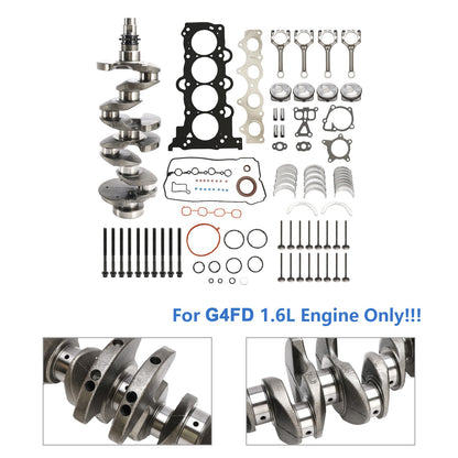 G4FD Engine Rebuild Overhaul Kit w/Crankshaft & Connecting Rod for Hyundai 1.6L