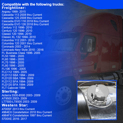 Semi Truck Locking Diesel Fuel Cap Cover For Freightliner Sterling Western Star
