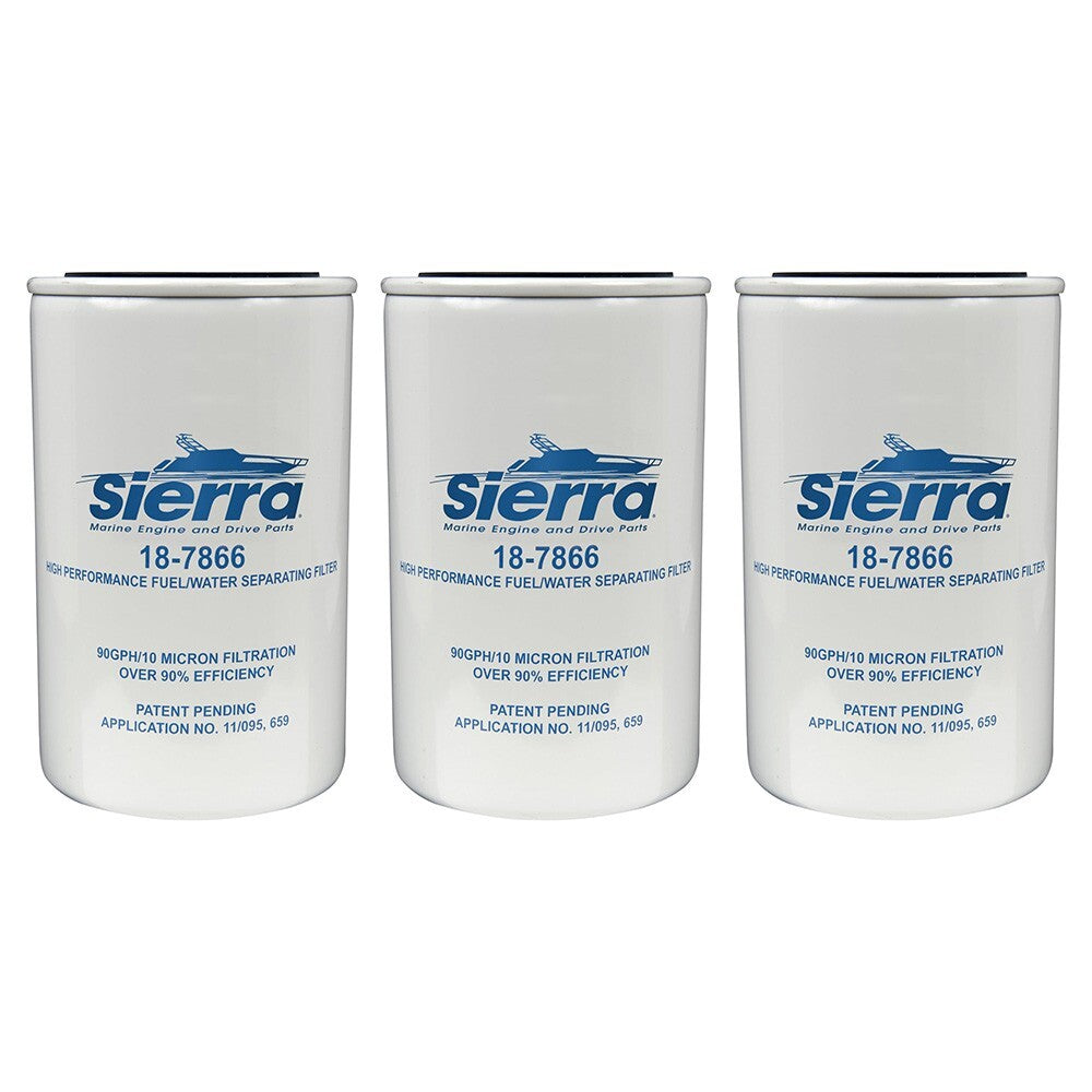 Solid Spare Sierra Marine 18-7866 Water Separating Fuel Filter - 3 PACK