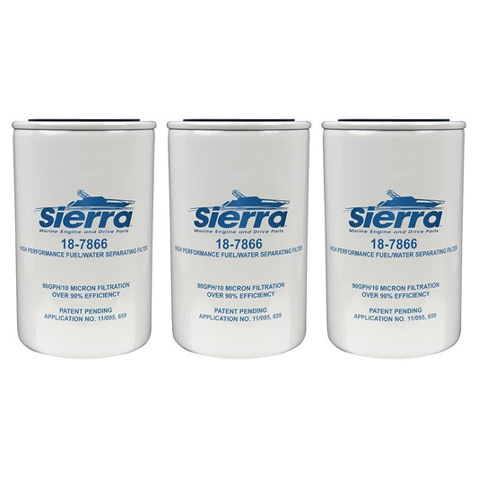 Solid Spare Sierra Marine 18-7866 Water Separating Fuel Filter - 3 PACK