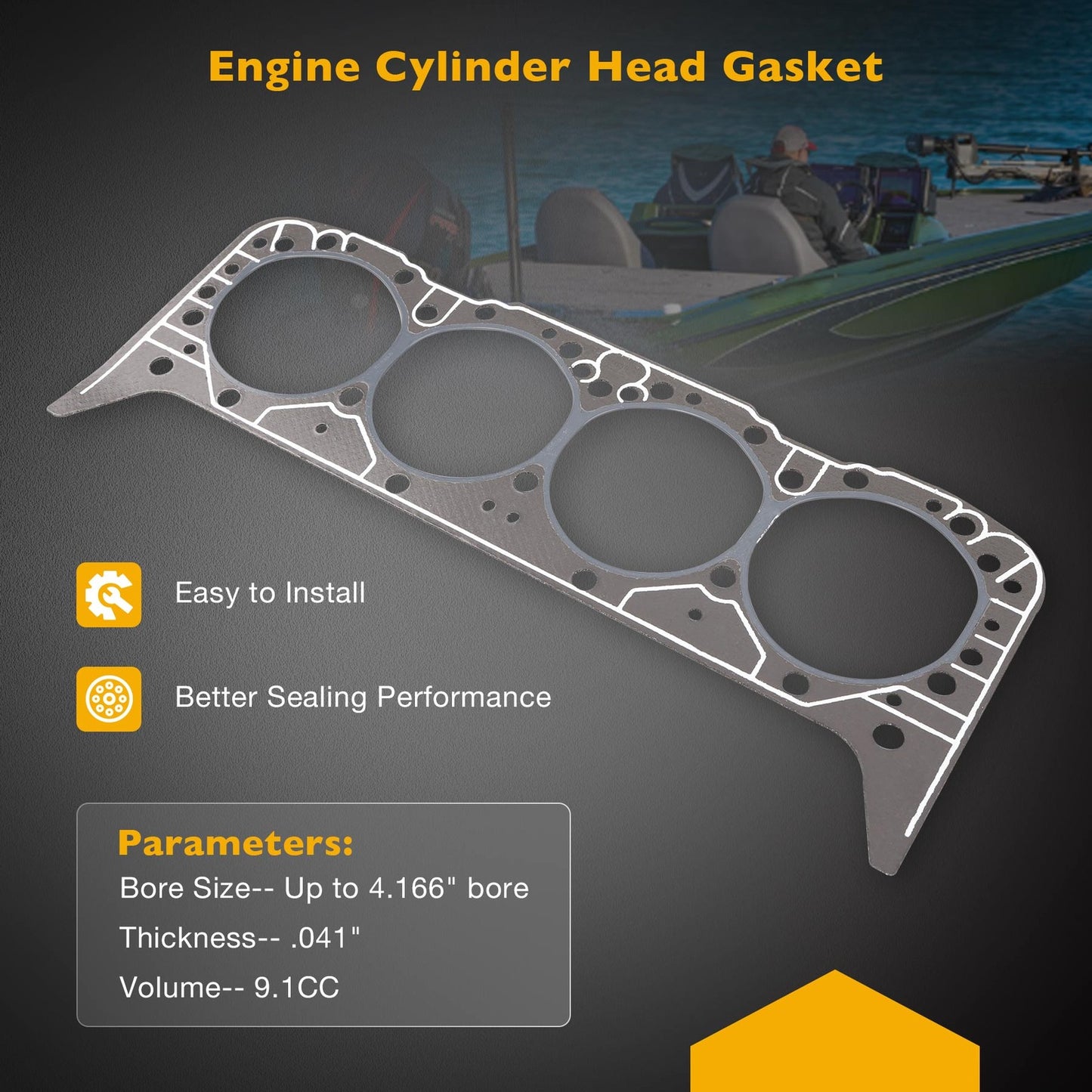 Cylinder Head Gasket Set For 350 CID Mercruiser Volvo Penta Crusader GM Marine