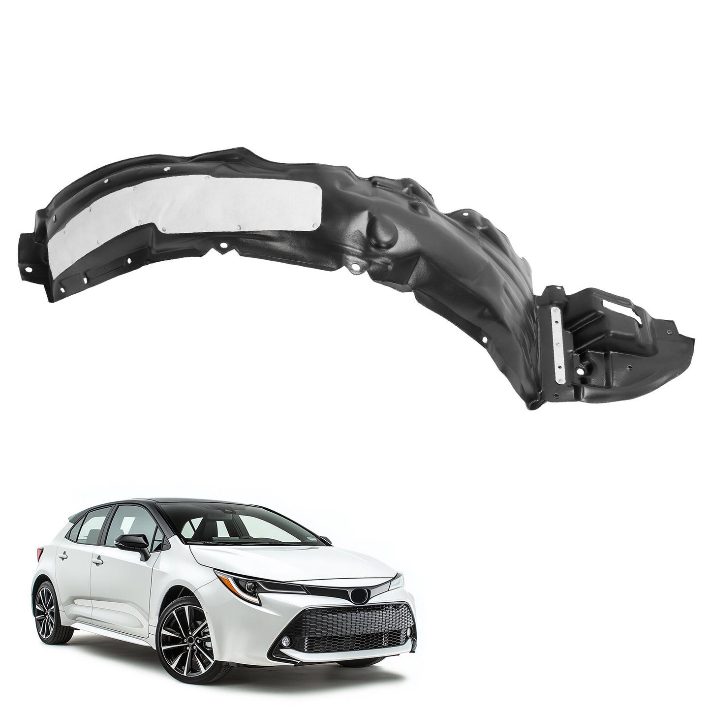 Solid Spare For 2017-2019 Toyota Corolla Front Fender Liner Passenger Side Wheel Well Cover