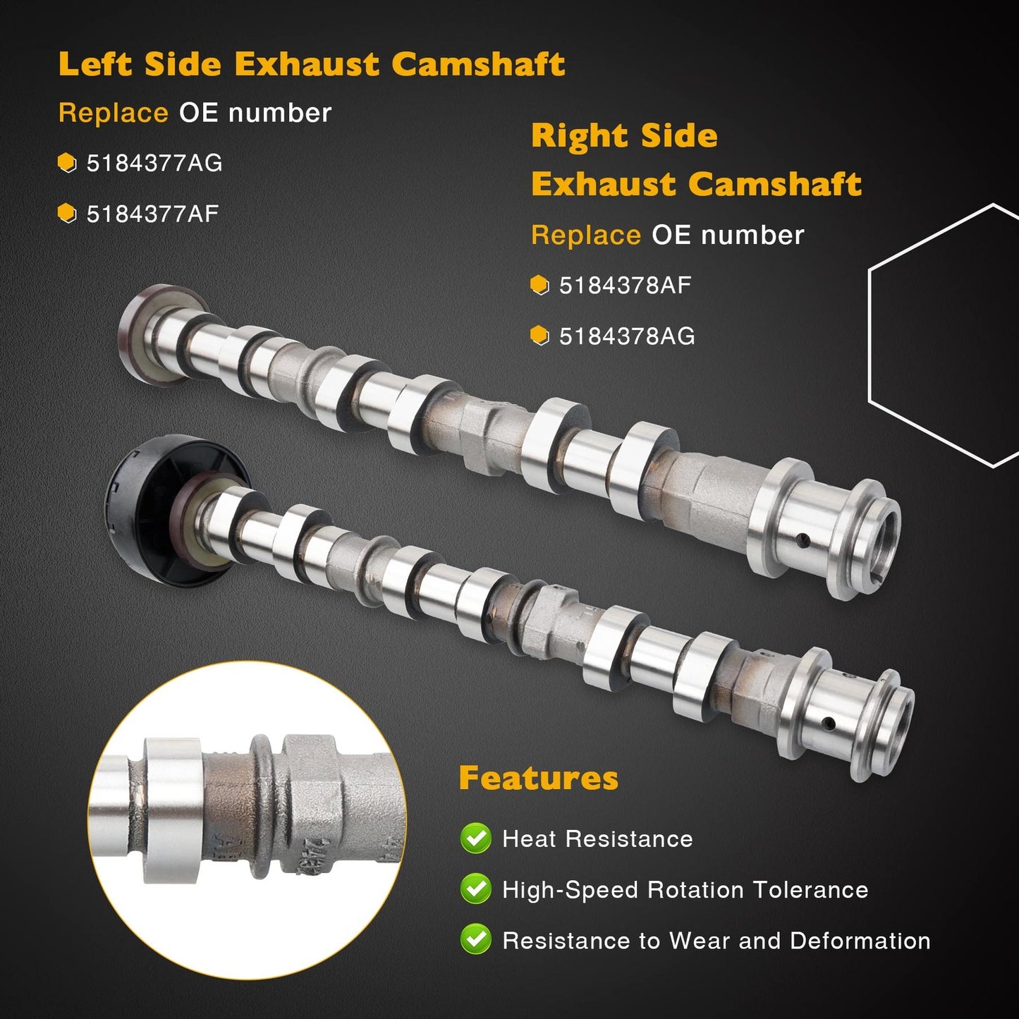Camshafts Rockers Lifters Kit For Chrysler 200 300 Dodge Ram 3.6L V6 Pentastar