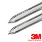 Vintage Style 5/8" White & Chrome Side Body Trim Molding - Formed Pointed Ends