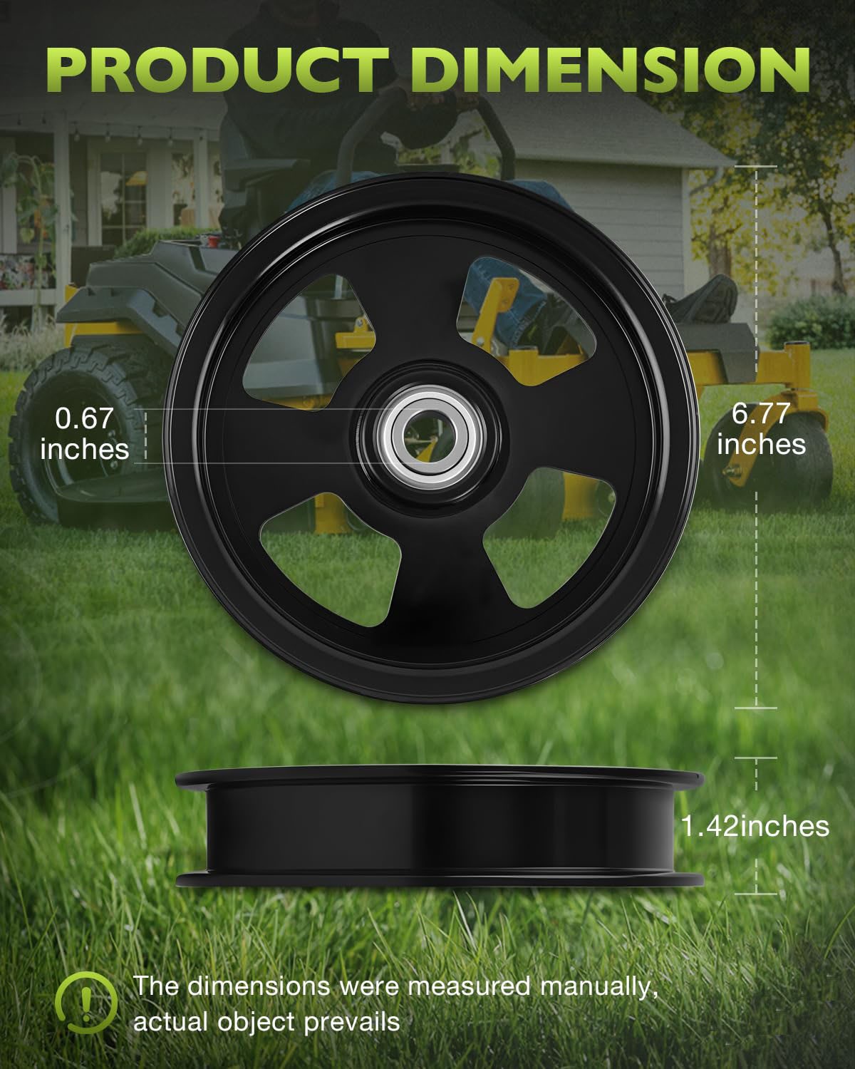 602821 Deck Flat Idler Pulley Fit For Hustler ATZ Super Z X-ONE Lawn Mower Black