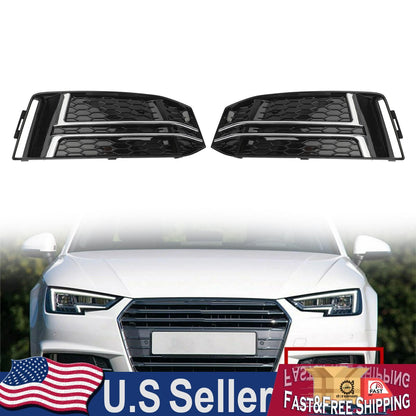 Pair Front Fog Light Cover fit AUDI A4 B9 S-LINE 2016-2018 Bumper Grille US