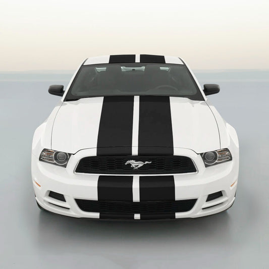 Solid Spare 11" BLACK CARBON FIBER VINYL RALLY STRIPES RACING STRIPE For FORD MUSTANG COBRA