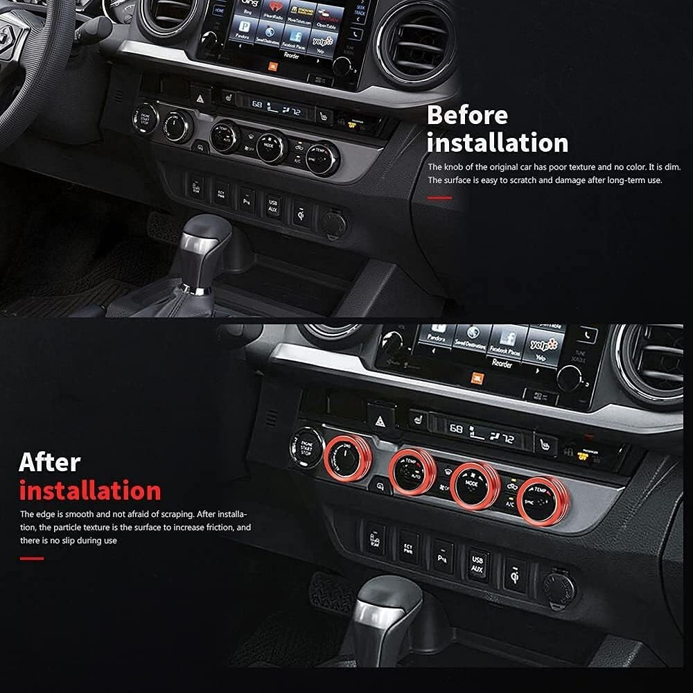 4Pcs A/C Vent Ring Outer Black Trim Ring Covers Fits for Toyota Tacoma 2016-2022