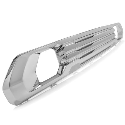 Solid Spare Front Lower Bumper Filler Grille Plate Chrome For 19-21 22 GMC Sierra 1500