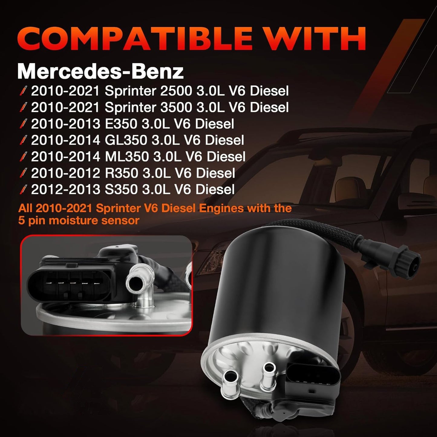 WK 820/18 Fuel Filter For 2006-2020 Mercedes Benz GLK200 Sprinter E250 2.1L 3.0L
