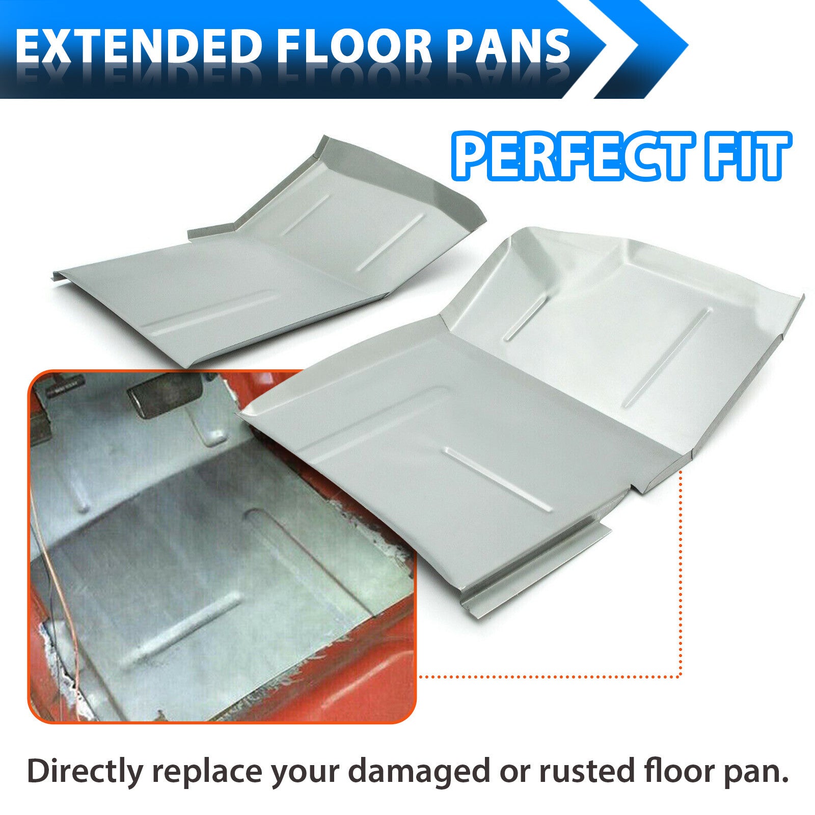Solid Spare Zinc-plated Extended Floor Pans For Chevy GMC Truck Blazer Jimmy Suburban 73-87