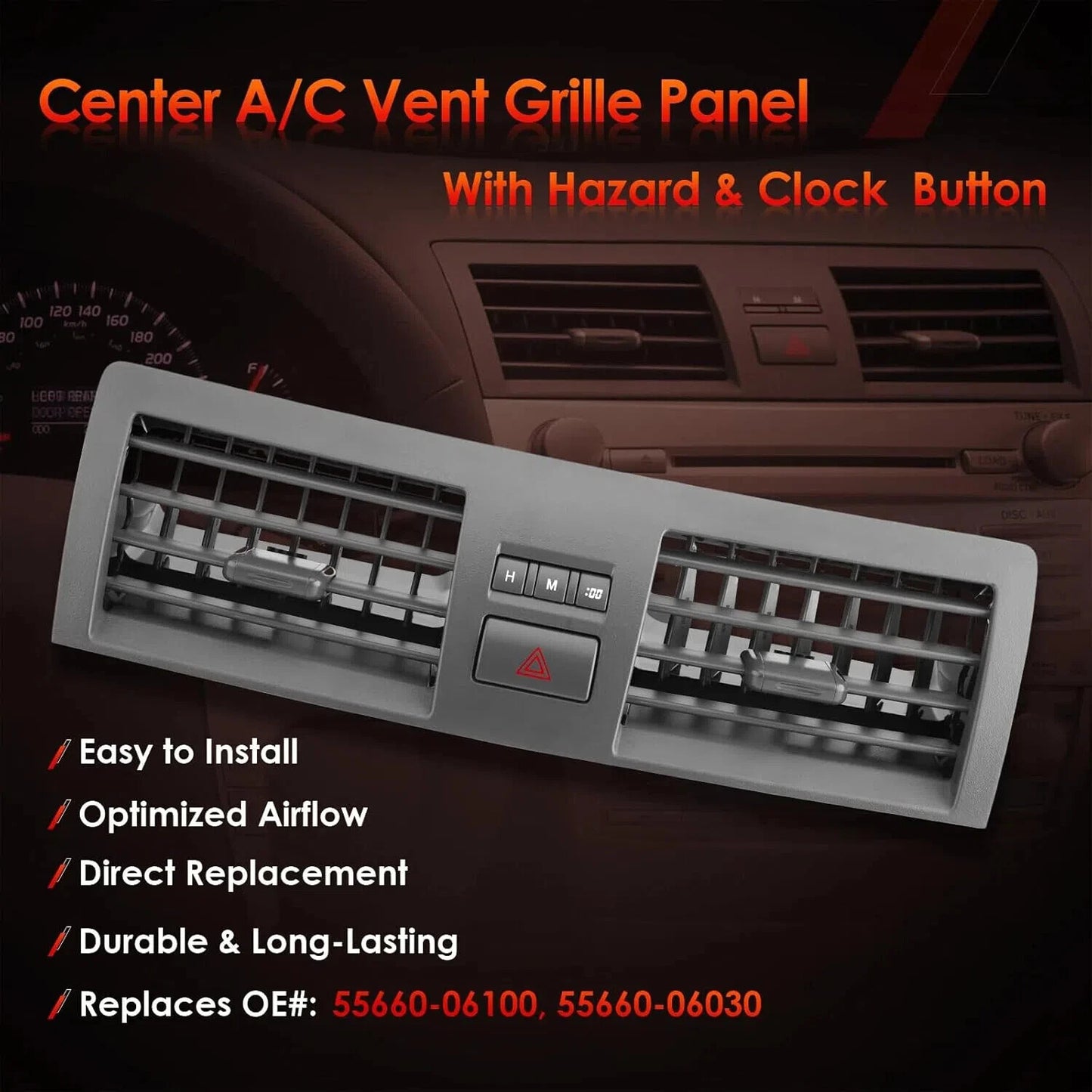 55660-06030 Console Dash Center Air Vents Trim Insert Fit Toyota Aurion Camry HV
