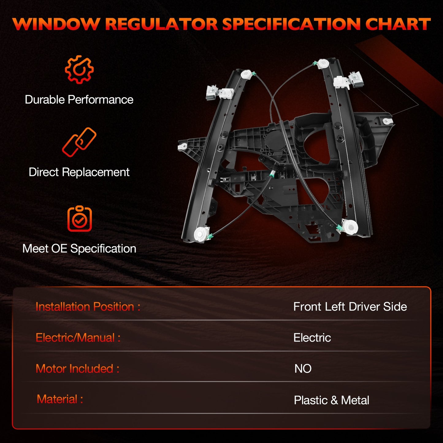 For 07-17 Lincoln Navigator Ford Expedition Window Regulator Front Driver Side