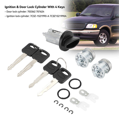 Ignition & Door Lock Cylinder With 4 Keys 703362 For Ford F150 F250 F350 F450 US