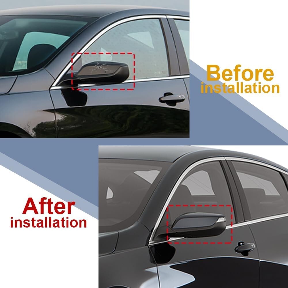 Driver & Passenger Side Mirror Cover Cap Glossy For Chevrolet Malibu 2016-2020