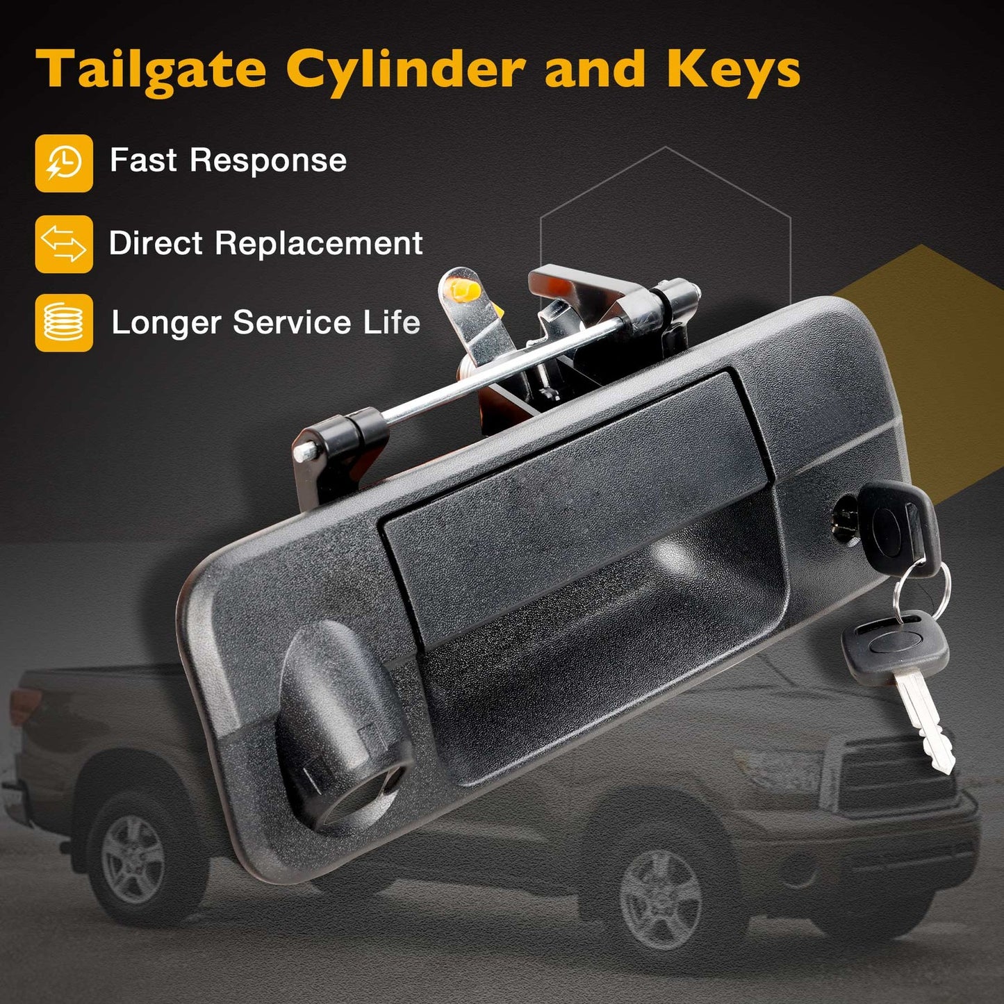Tailgate Handle Latch w/ Camera Hole & Lock Cylinder Key For 07-13 Toyota Tundra
