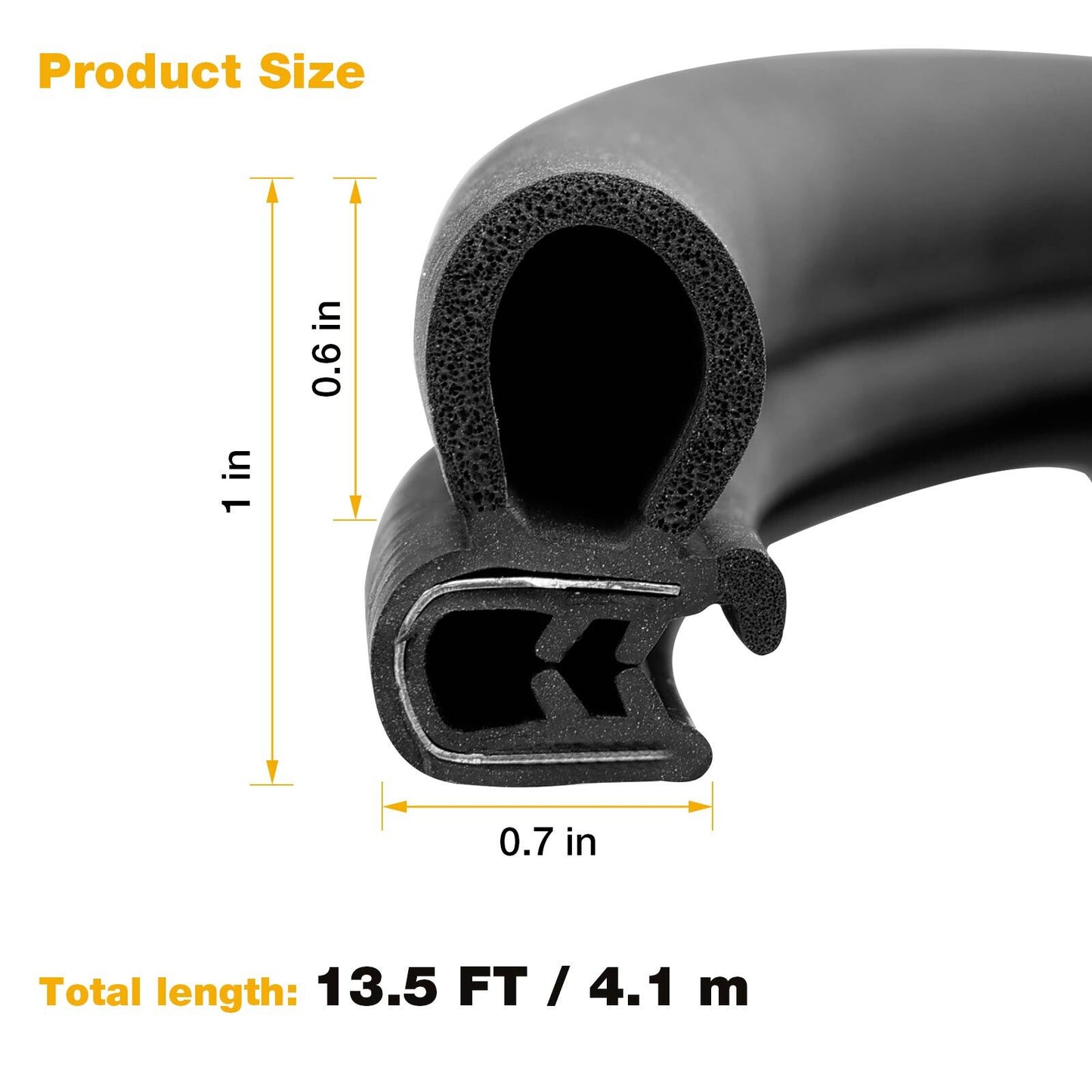 13.5 Ft Door Rubber Weatherstrip Seal For 1986-07 Peterbilt 359 370 377 379 380