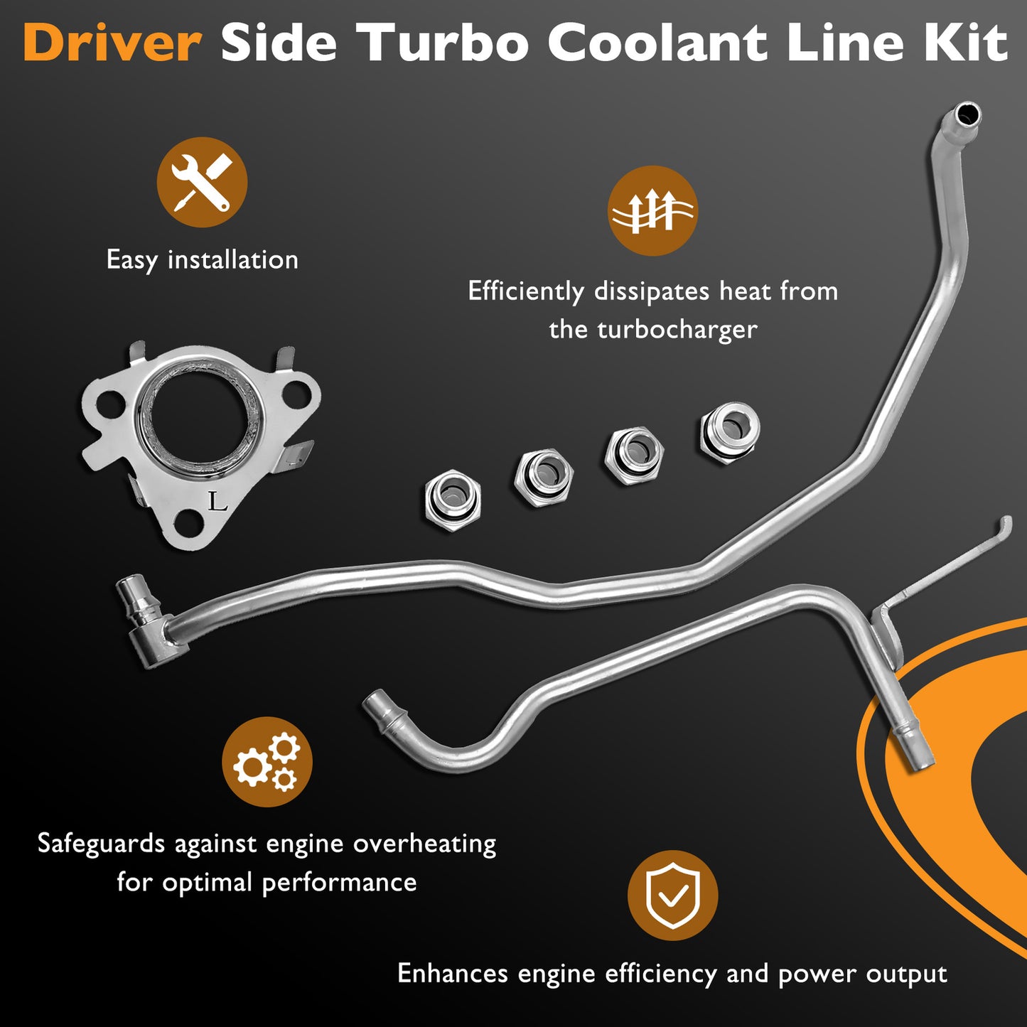 926-187 Turbo Coolant Line Kit Driver Side For 11-21 Ford F150  Transit Lincoln