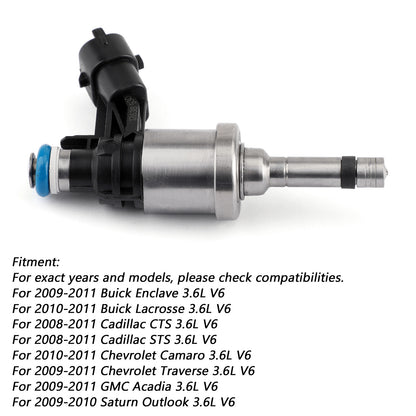 6PCS Fuel Injectors 12638530 Fit Chevrolet Camaro Traverse Fit GMC Acadia CTS U