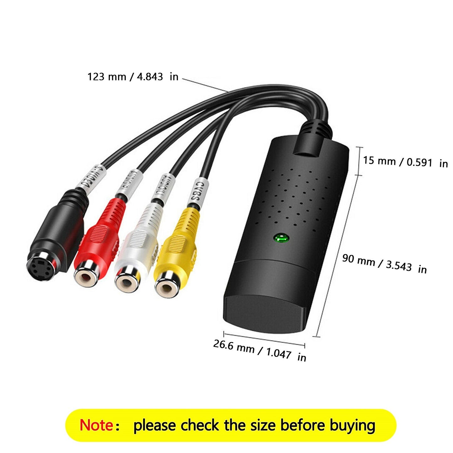Video Capture Card VCR VHS to Digital DVD Converter Fit for Mac Windows 10 8