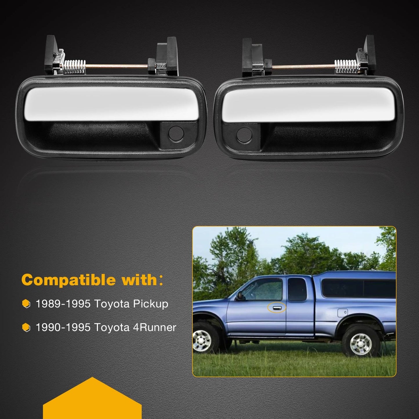 6922089111 Outside Exterior Door Handle Kit Fit 1989-1995 Toyota Pickup 4Runner