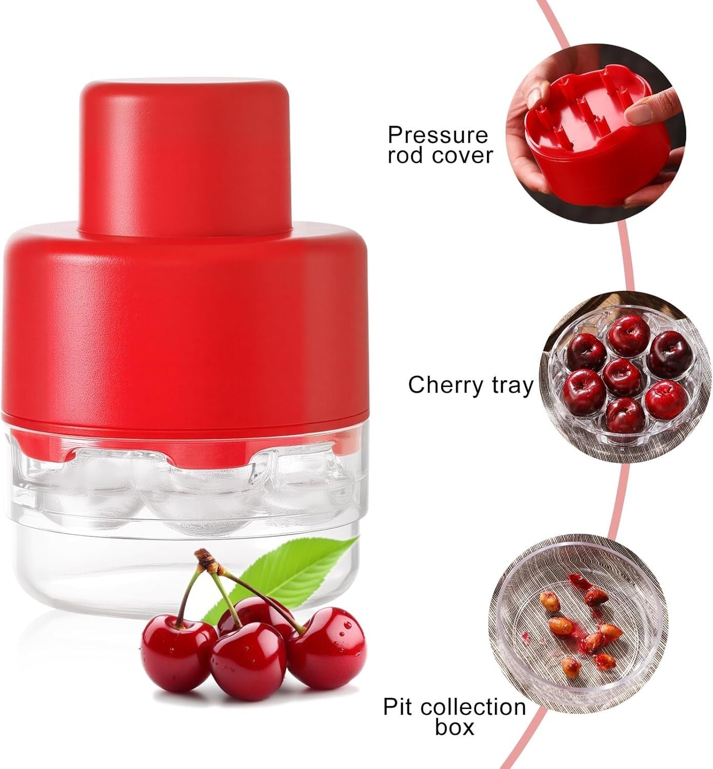 7-IN-1 Large Cherry Pitter Tool - Portable Cherry Corer Pitter