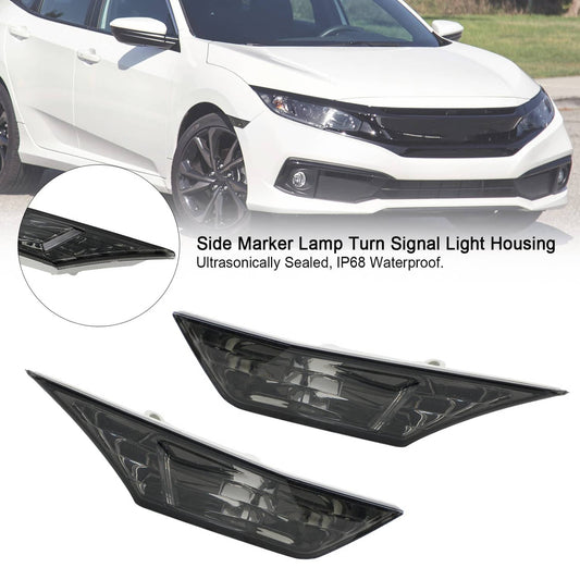 Solid Spare Side Marker Lamp Turn Signal Light Housing for Honda Civic 2016-2021 Smoked