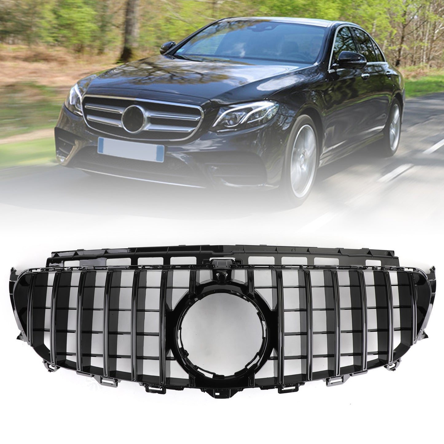 Front Grill Grille W/ CAMERA Fit Mercedes Benz W213 E-Class 2016-2019