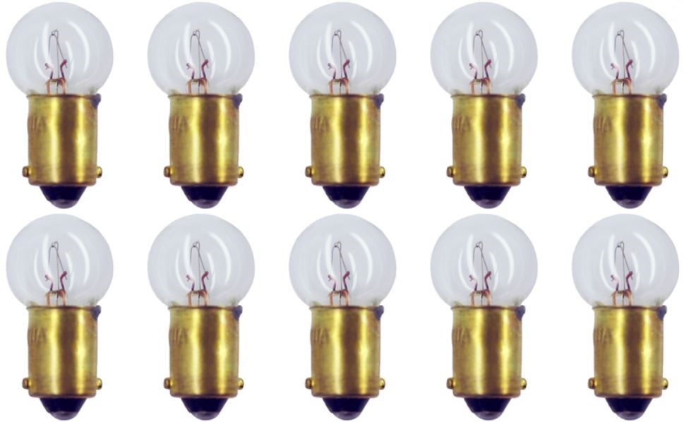 Solid Spare 10x 57 Light Bulb Miniature Gauge Cluster Instrument Panel 12v G-4.5 BA9S