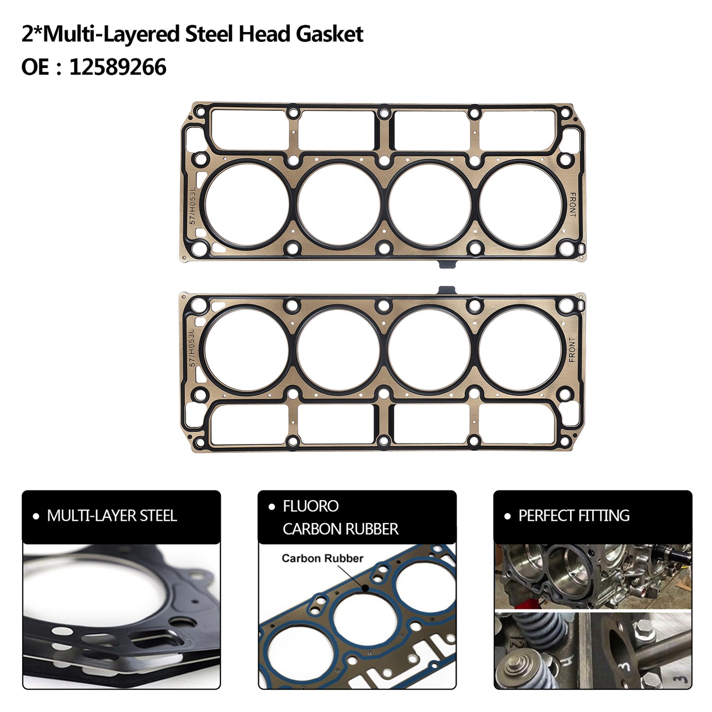 Head Full Gasket Set w/ Cylinder Bolts For Chevy Silverado GMC Sierra 5.3L 4.8L