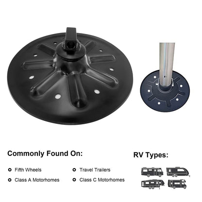 9 Inch Round Trailer Jack Landing Foot Plate Pad For A-Frame Boat Rv Camper 2pcs