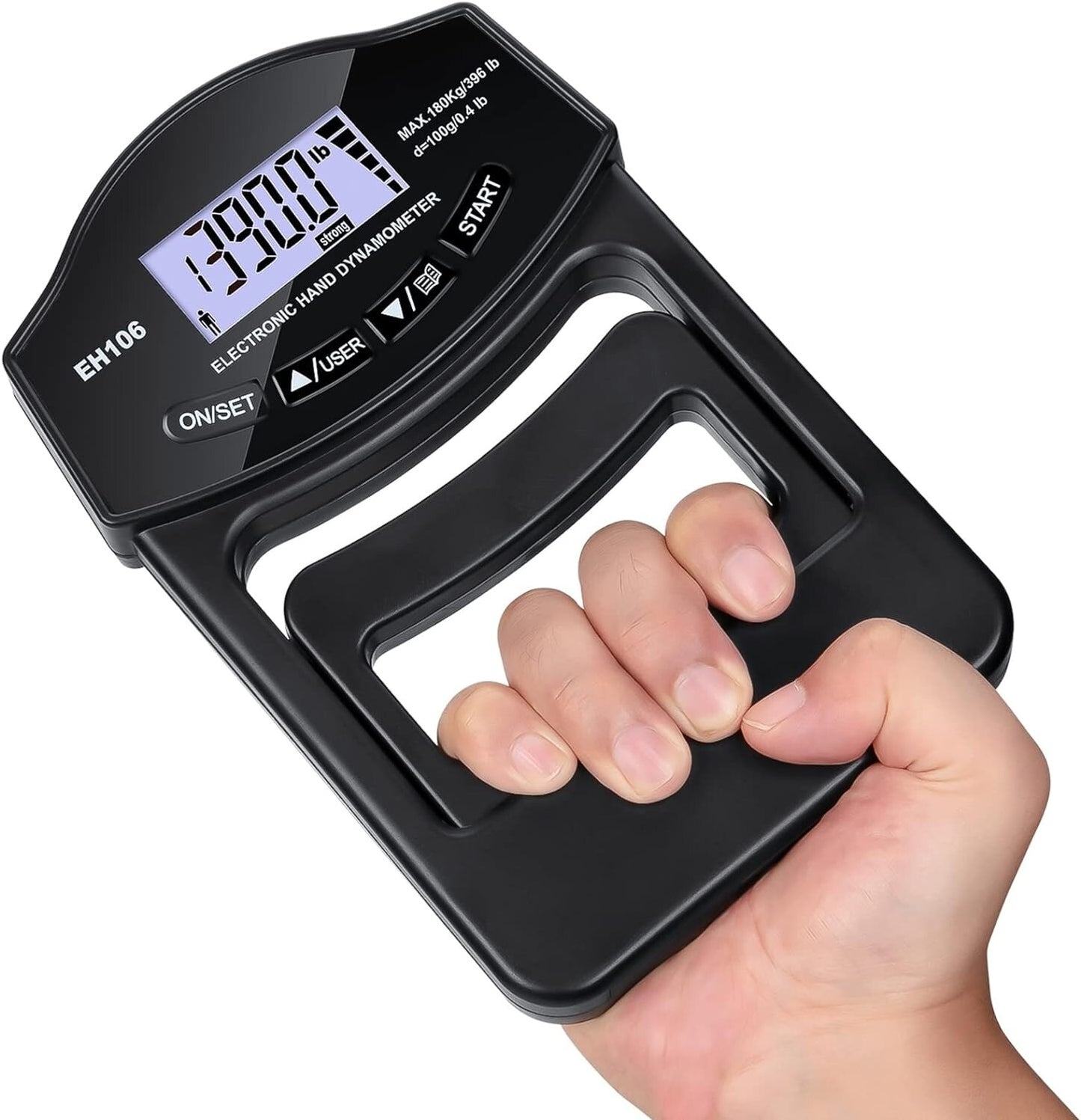 Grip Strength Tester 396Lbs/180Kg Digital Hand Dynamometer Grip Strength Meter