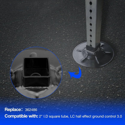 9" Diameter Rear Jack Foot Pad For 2" I.D Square Tube LC Hall Effect Ground