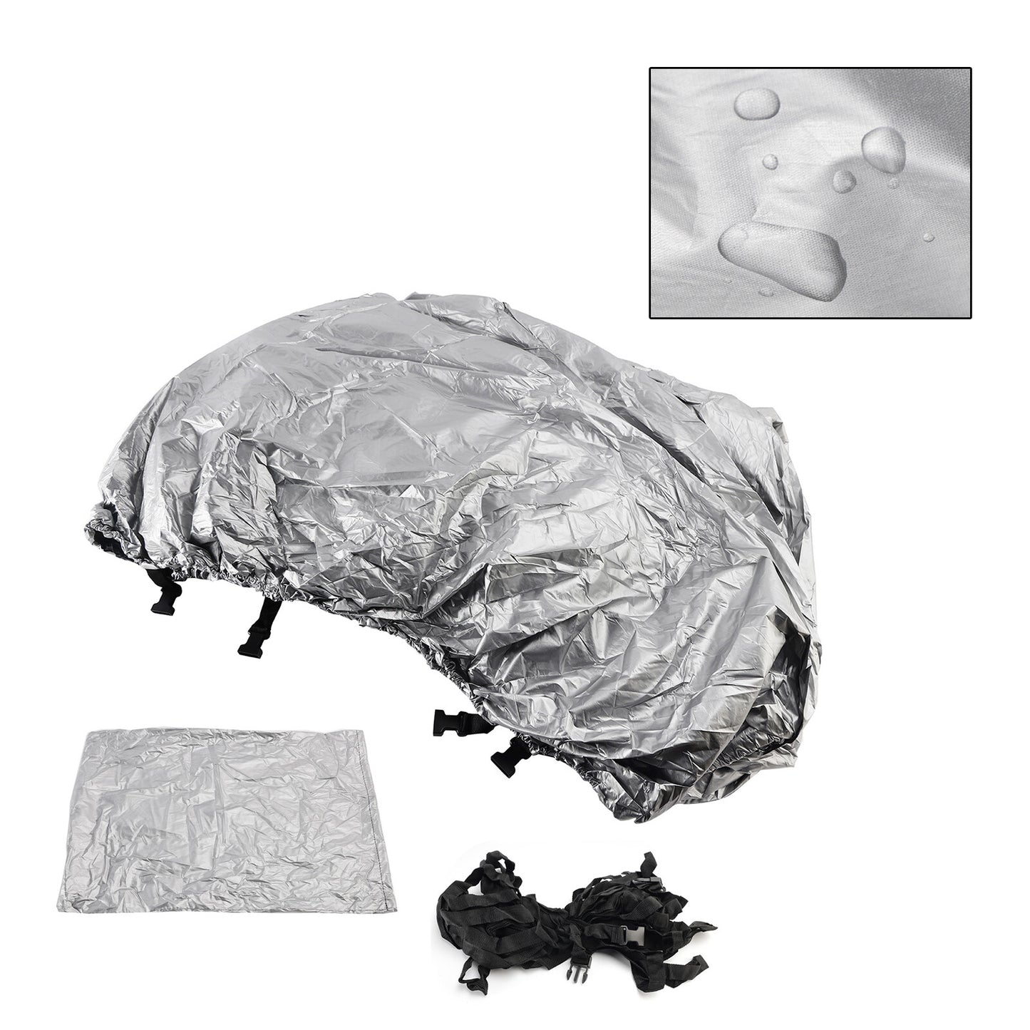 Heavy Duty Boat Cover Waterproof 210D Silver For 16-18Ft Fishing Jon Boat L Beam